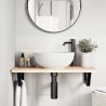 Supports d'étagères pour lavabo 2 pcs noir trapèze acier 