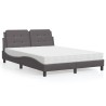 Lit avec matelas gris 120x200 cm similicuir 
