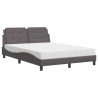 Lit avec matelas gris 120x200 cm similicuir 