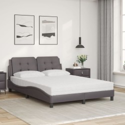 Lit avec matelas gris 120x200 cm similicuir 
