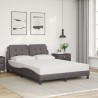 Lit avec matelas gris 120x200 cm similicuir 