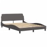 Lit avec matelas gris 120x200 cm similicuir 
