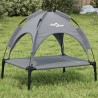 Lit pour chien avec auvent anthracite tissu Oxford et acier 