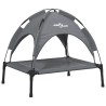 Lit pour chien avec auvent anthracite tissu Oxford et acier 