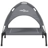 Lit pour chien avec auvent anthracite tissu Oxford et acier 
