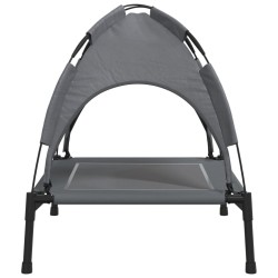 Lit pour chien avec auvent anthracite tissu Oxford et acier 
