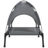 Lit pour chien avec auvent anthracite tissu Oxford et acier 