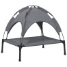 Lit pour chien avec auvent anthracite tissu Oxford et acier 