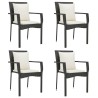 Ensemble à manger de jardin coussins 5pcs Noir Résine tressée 