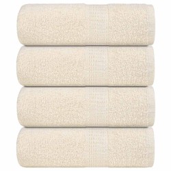 Serviettes de visage 4 pcs crème 30x30 cm 360 g/m² 100% coton 