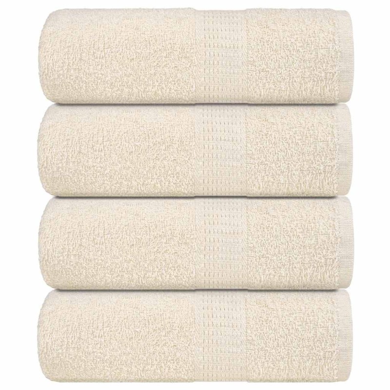 Serviettes de visage 4 pcs crème 30x30 cm 360 g/m² 100% coton 