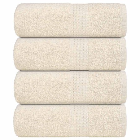 Serviettes de visage 4 pcs crème 30x30 cm 360 g/m² 100% coton 