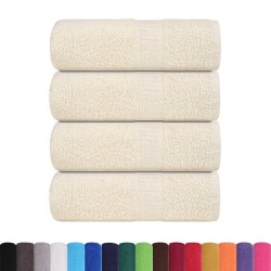 Serviettes de visage 4 pcs crème 30x30 cm 360 g/m² 100% coton 