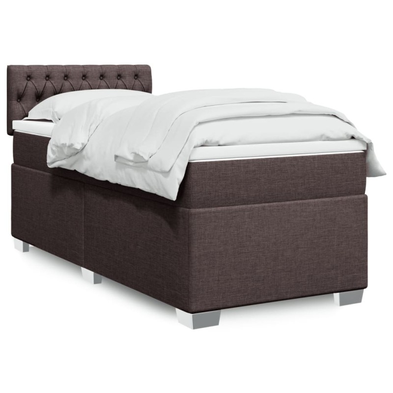 Sommier à lattes de lit avec matelas Marron foncé 90x200 cm 