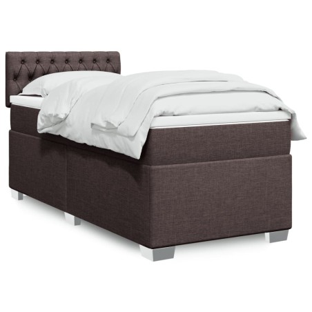 Sommier à lattes de lit avec matelas Marron foncé 90x200 cm 