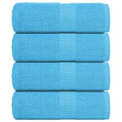 Serviettes d'invité 4 pcs turquoise 30x50cm 360 g/m² 100% coton 