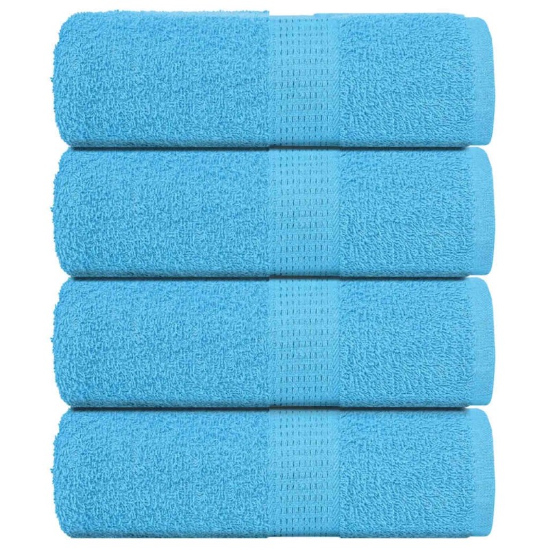 Serviettes d'invité 4 pcs turquoise 30x50cm 360 g/m² 100% coton 