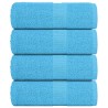 Serviettes d'invité 4 pcs turquoise 30x50cm 360 g/m² 100% coton 