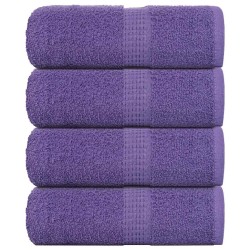 Serviettes d'invité 4 pcs violet 30x50 cm 360 g/m² 100% coton 