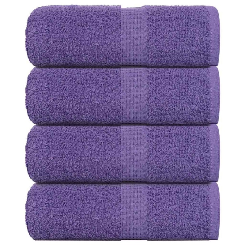 Serviettes d'invité 4 pcs violet 30x50 cm 360 g/m² 100% coton 