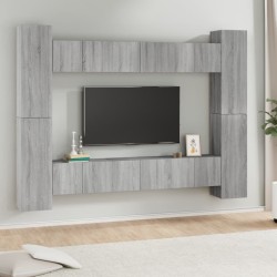 Ensemble de meubles TV 10 pcs Sonoma gris Bois d'ingénierie 