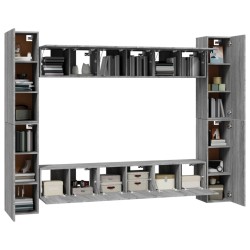 Ensemble de meubles TV 10 pcs Sonoma gris Bois d'ingénierie 