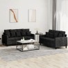 Ensemble de canapés 2 pcs avec coussins Noir Velours 