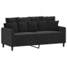 Ensemble de canapés 2 pcs avec coussins Noir Velours 