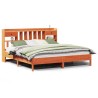 Lit bibliothèque sans matelas cire marron 180x200 cm pin massif 