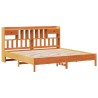 Lit bibliothèque sans matelas cire marron 180x200 cm pin massif 