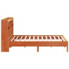 Lit bibliothèque sans matelas cire marron 180x200 cm pin massif 