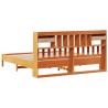 Lit bibliothèque sans matelas cire marron 180x200 cm pin massif 