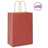 Sacs en papier 50 pcs avec poignées rouge 15x8x21 cm 