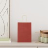 Sacs en papier 50 pcs avec poignées rouge 15x8x21 cm 