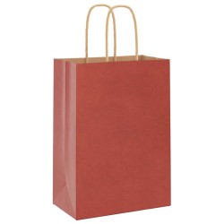 Sacs en papier 50 pcs avec poignées rouge 15x8x21 cm 
