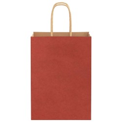 Sacs en papier 50 pcs avec poignées rouge 15x8x21 cm 
