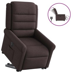 Fauteuil inclinable électrique marron foncé tissu 