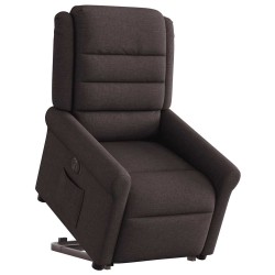 Fauteuil inclinable électrique marron foncé tissu 