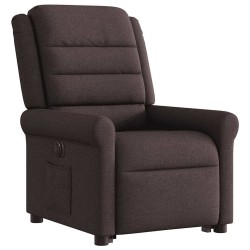 Fauteuil inclinable électrique marron foncé tissu 