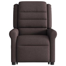 Fauteuil inclinable électrique marron foncé tissu 
