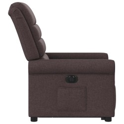 Fauteuil inclinable électrique marron foncé tissu 