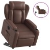 Fauteuil inclinable électrique marron similicuir 