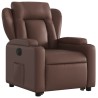 Fauteuil inclinable électrique marron similicuir 