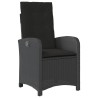 Ensemble à manger de jardin avec coussins 3 pcs Noir 