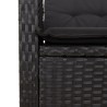 Ensemble à manger de jardin avec coussins 3 pcs Noir 