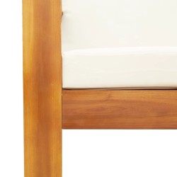 Salon de jardin avec coussins 3 pcs bois massif d'acacia 