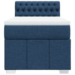 Sommier à lattes de lit avec matelas Bleu 90x190 cm Tissu 