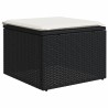 Salon de jardin 6 pcs avec coussins noir résine tressée 