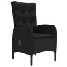 Ensemble à manger de jardin avec coussins 3 pcs noir 
