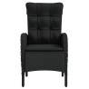 Ensemble à manger de jardin avec coussins 3 pcs noir 